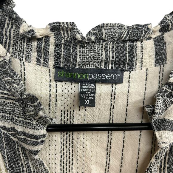 Boho striped cotton tunic dress Shannon‎ Passero artisan XL - Picture 5 of 6